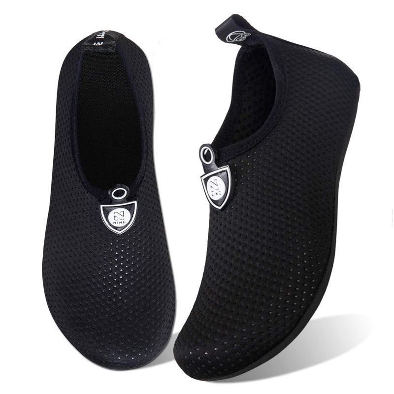 WateLves Water Shoes for Womens Mens Barefoot Quick-Dry Aqua Socks for Beach Swim Surf Yoga Exercise Camping Must Haves (Dots Black, 40/41) - Image 1